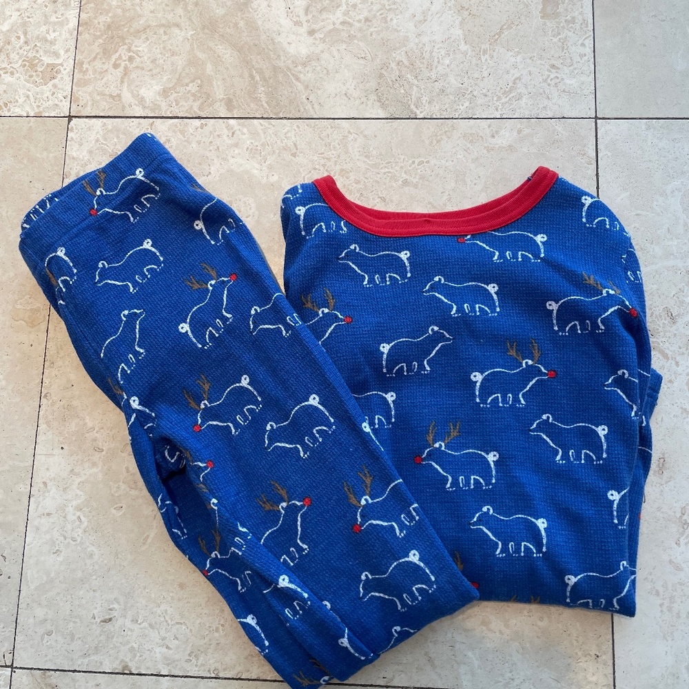 Never worn Rudolf bear holiday pajama set size 12